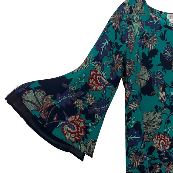 Van Heusen XS Turquoise Floral Top - Picture 4 of 4